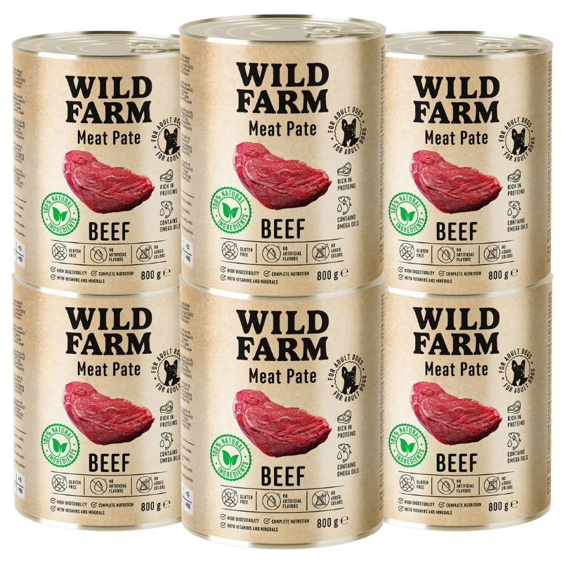 Wild Farm Pate wołowina adult 800 g × 6