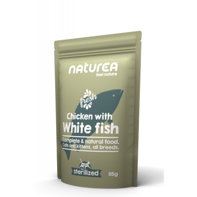 Naturea Sterilised kurczak z białą rybą 85 g