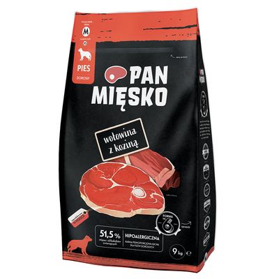 Pan Mięsko kozina, wołowina adult średnie rasy 9 kg × 2