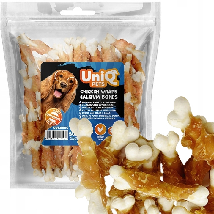 Uniq Pets wapienne kostki z kurczakiem 500 g