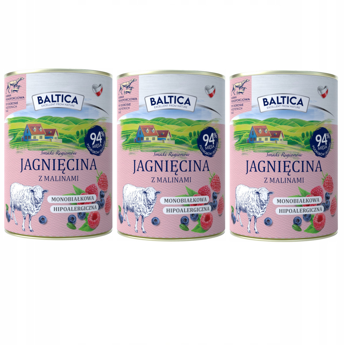 Baltica Smaki Regionów jagnięcina adult 400 g × 3
