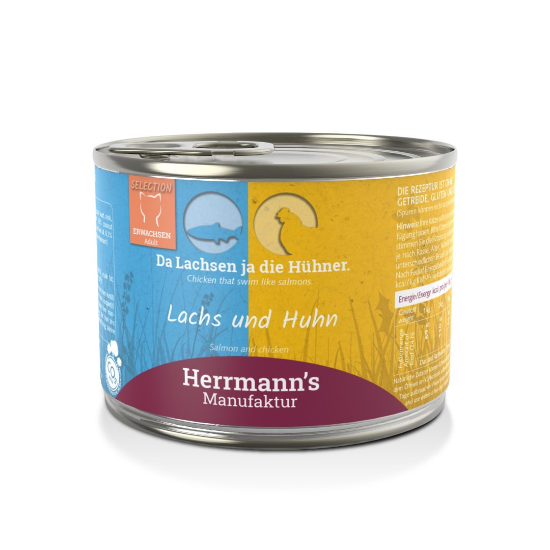 Herrmann's Selection kurczak, łosoś adult 200 g