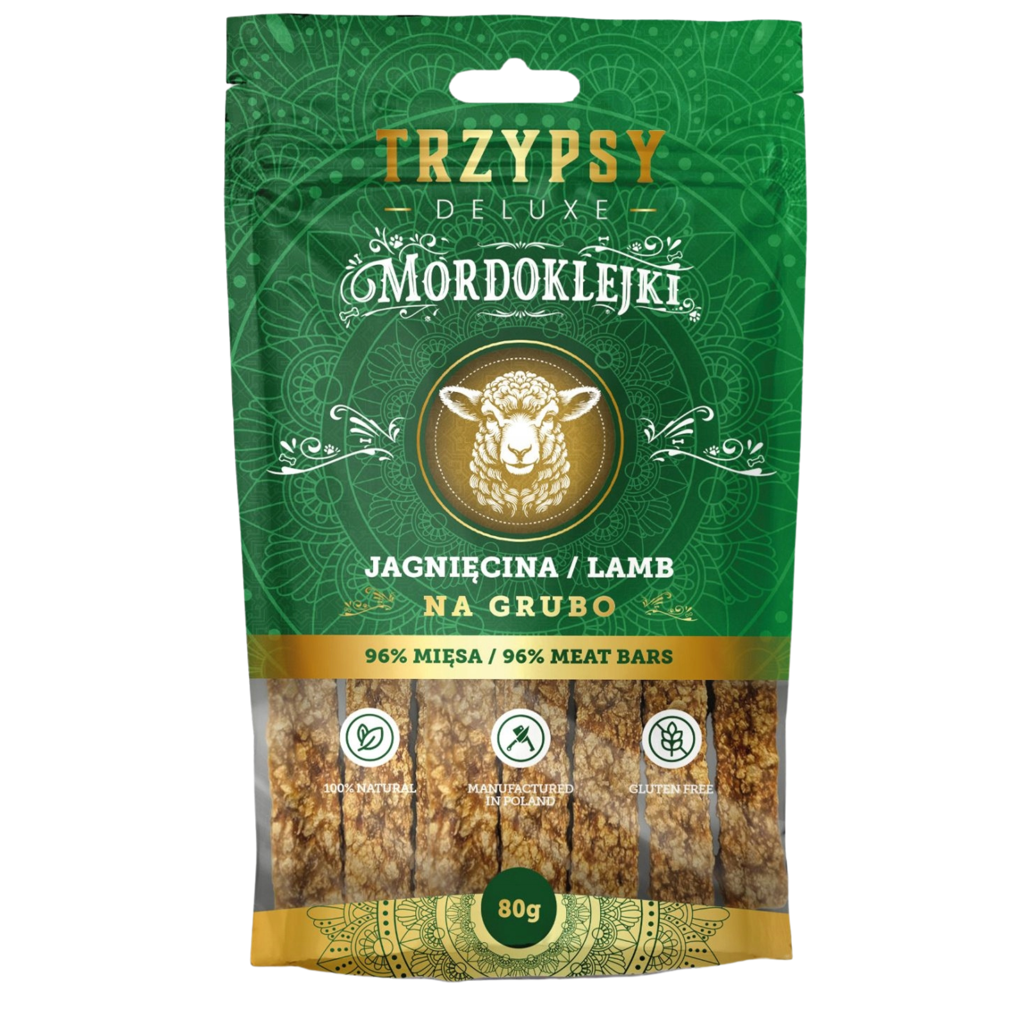 Trzy Psy Mordoklejki Na Grubo jagnięcina 80 g