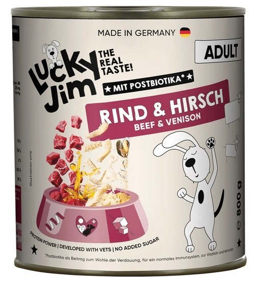 Lucky Jim Classic jeleń, wołowina adult 800 g