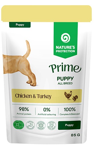 Nature's Protection Prime indyk, kurczak puppy 85 g