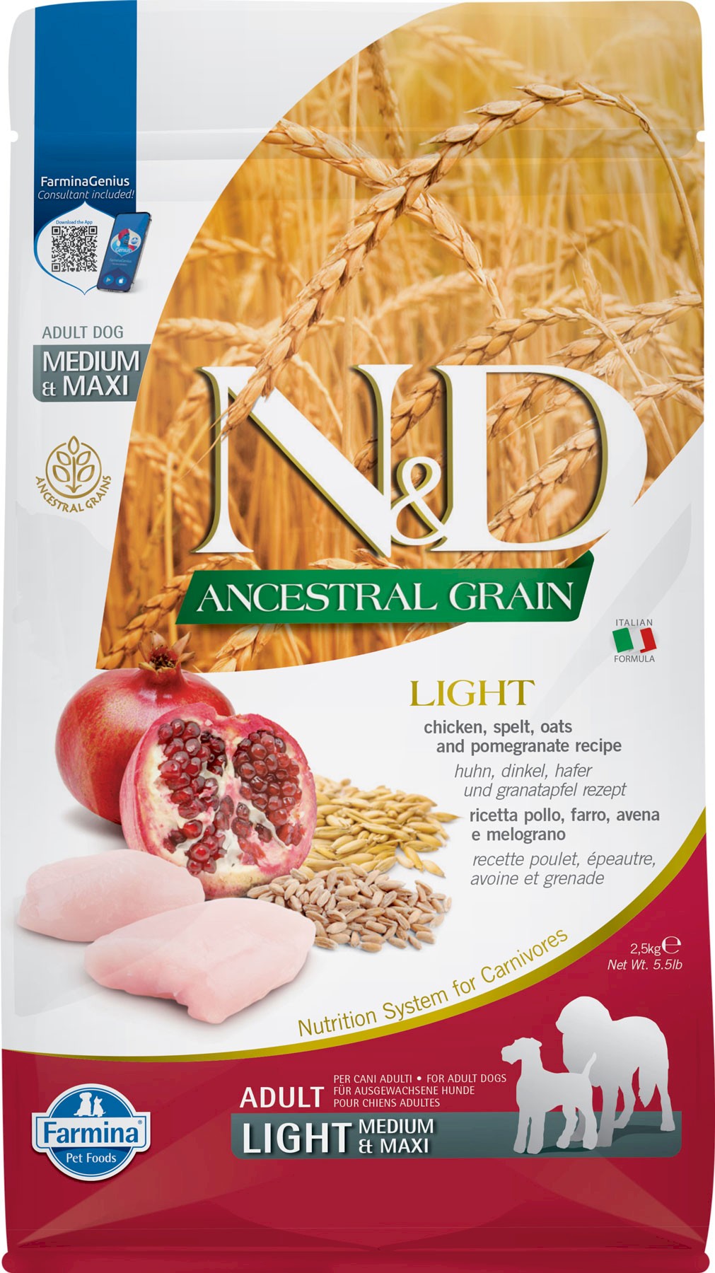 Farmina N&D Ancestral Grain kurczak adult średnie rasy, duże rasy 2,5 kg