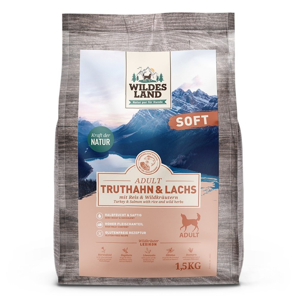 Wildes Land Soft indyk, łosoś adult 1,5 kg