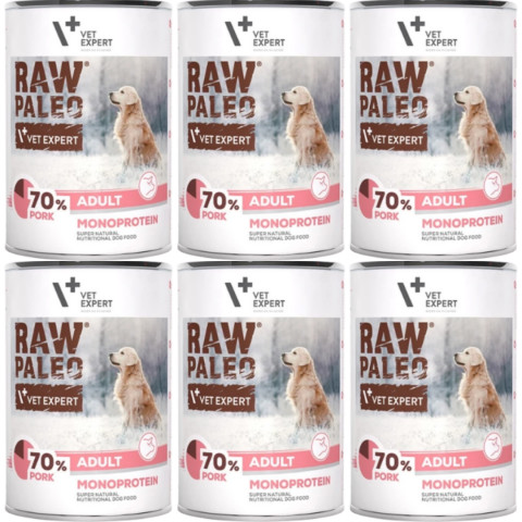 VetExpert Raw Paleo wieprzowina adult 400 g × 6