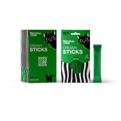 Natural Code Creamy Sticks kurczak kremowy adult 14 g × 4