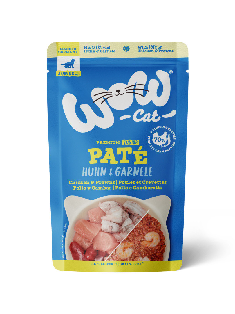 WOW Cat krewetki, kurczak pasztet kitten 125 g