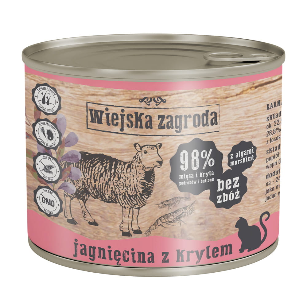 Wiejska Zagroda jagnięcina, kryl w bulionie adult 200 g