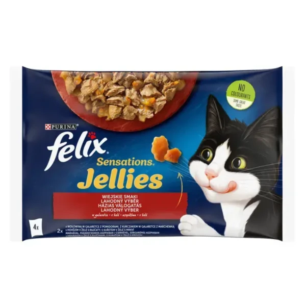 Purina Felix Sensations mix smaków w galaretce 85 g × 4