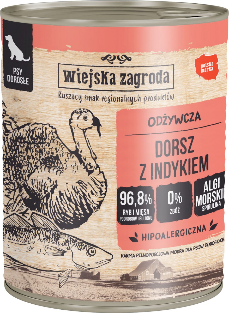 Wiejska Zagroda dorsz, indyk 800 g