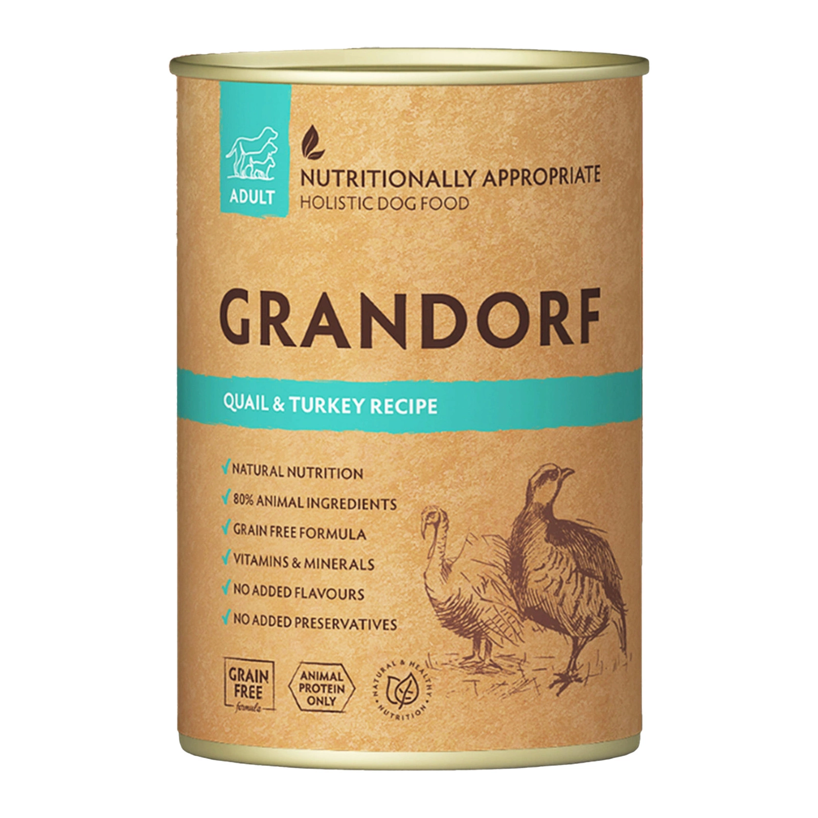 Grandorf indyk, przepiórka adult 400 g