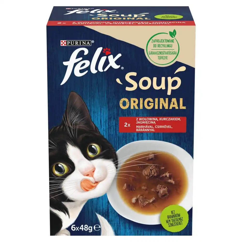 Purina Felix Soup Original mix smaków w bulionie adult 48 g × 6