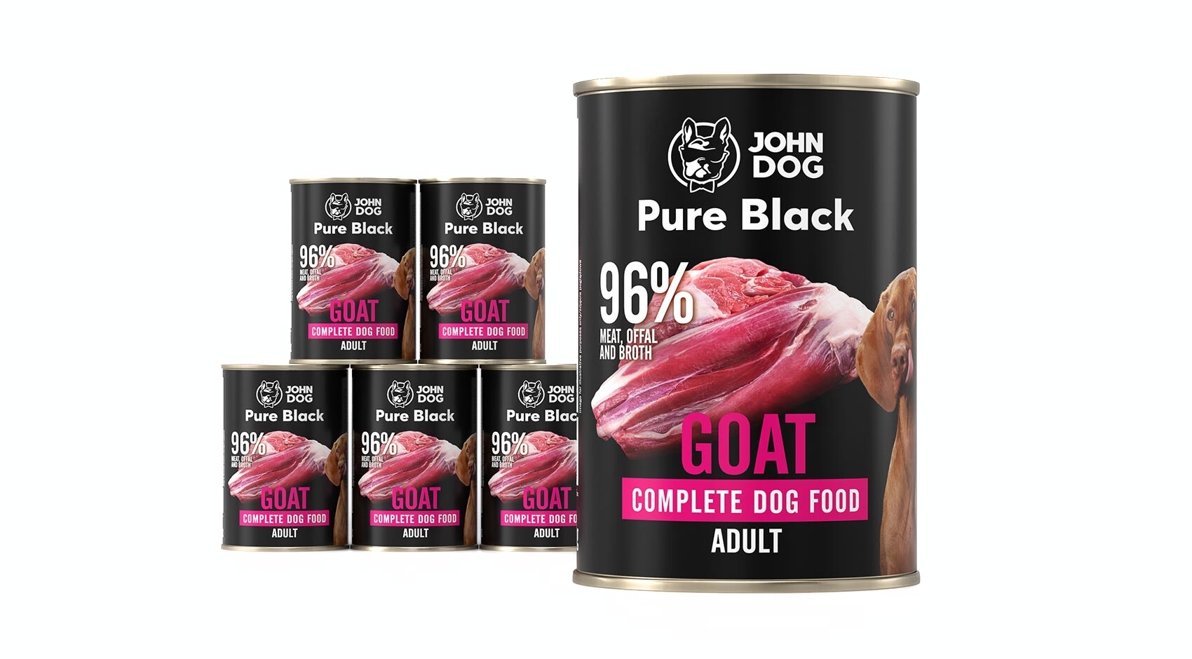 John Dog Pure Black kozina adult 400 g × 6