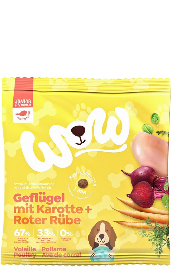 WOW drób, łosoś junior 80 g