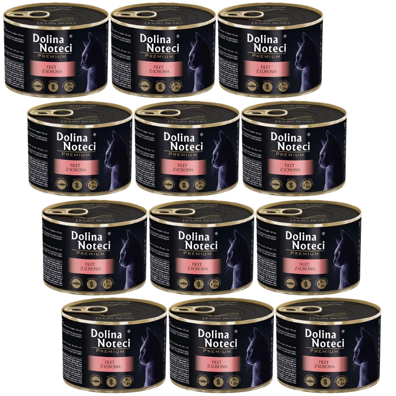 Dolina Noteci Premium łosoś kawałki adult 185 g × 12