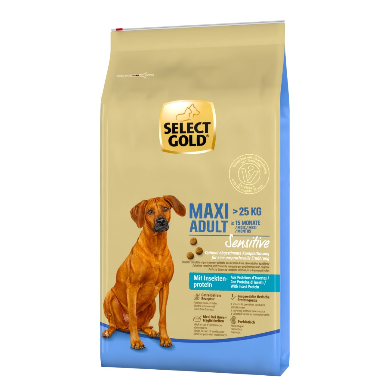 Select Gold Sensitive owady adult duże rasy 12 kg