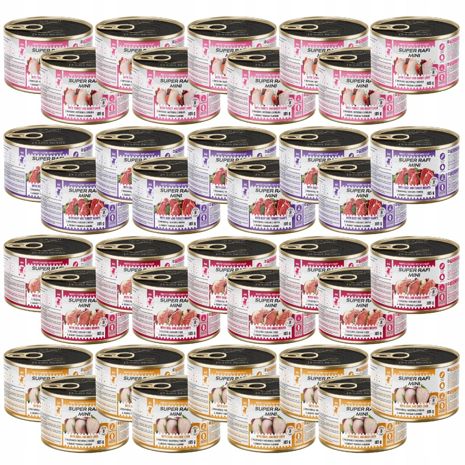 Dolina Noteci Super Rafi Mini mix smaków małe rasy 185 g × 36
