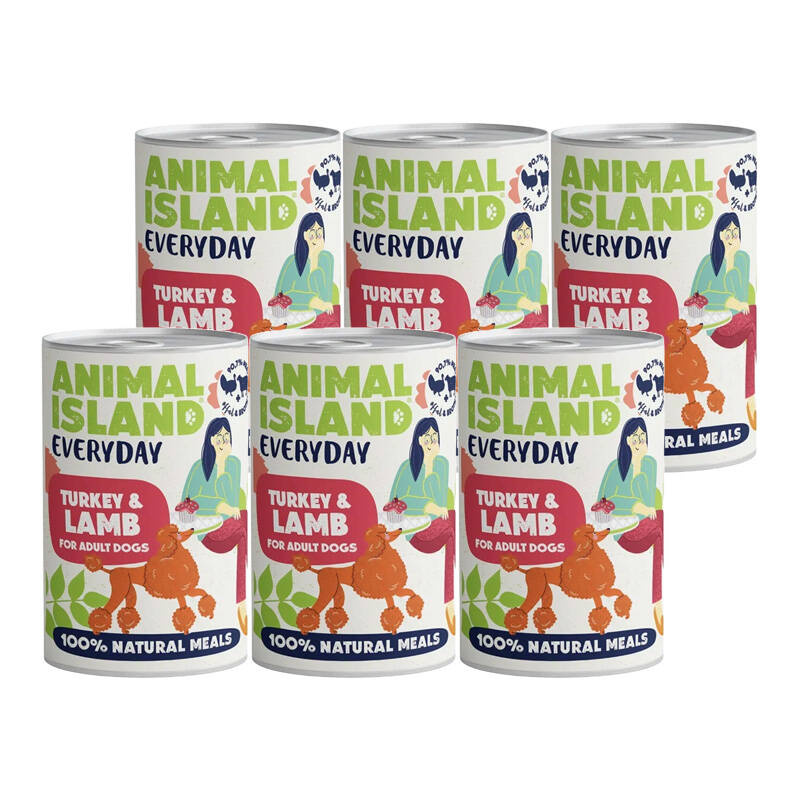 Animal Island Everyday indyk, jagnięcina 400 g × 6