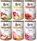 Brit Pate & Meat indyk, jagnięcina, kaczka, królik, kurczak, wołowina adult 400 g × 6