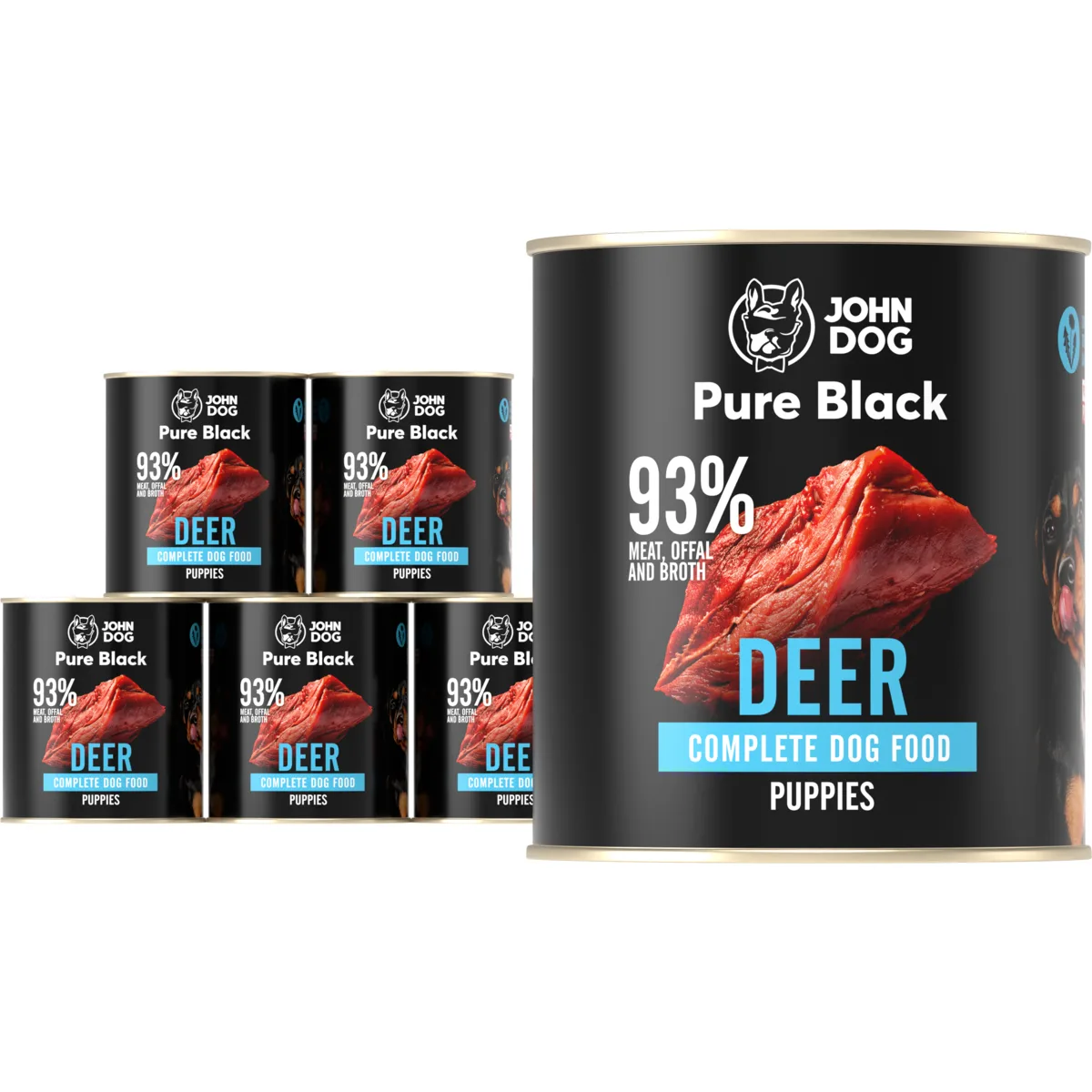 John Dog Pure Black jeleń junior 800 g × 6