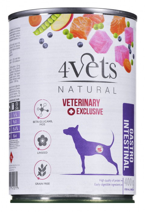 4Vets Natural Gastro Intestinal indyk, łosoś 400 g