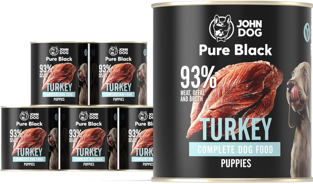 John Dog Pure Black indyk junior 800 g × 6