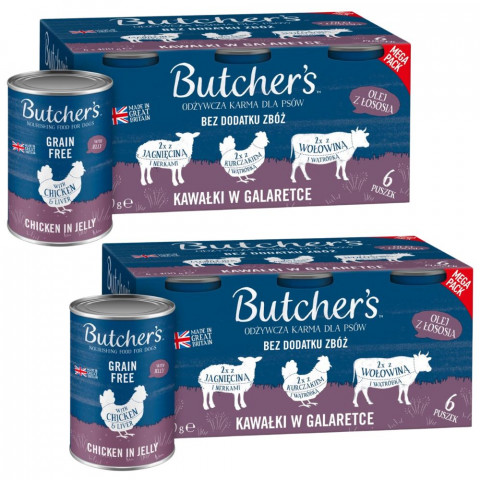 Butcher's Original Mega Pack mix w galaretce adult 400 g × 12
