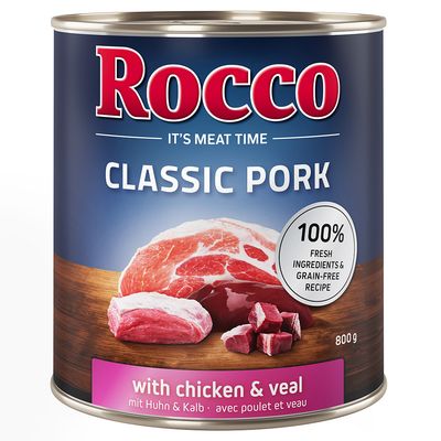 Rocco Classic Pork cielęcina, kurczak, wieprzowina adult 800 g × 24