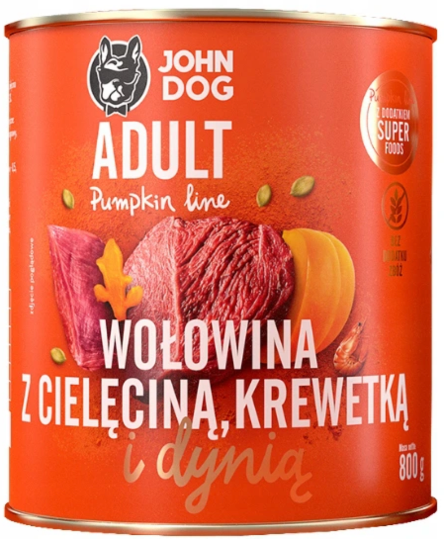 John Dog Pumpkin Line cielęcina, wołowina adult 800 g