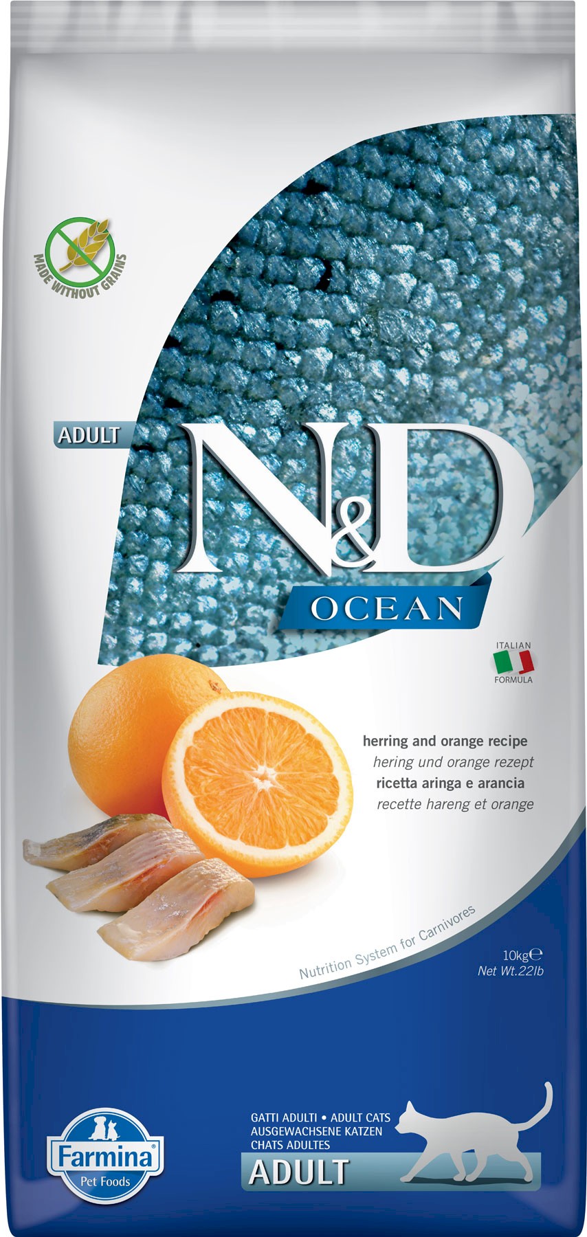 Farmina N&D Ocean śledź z pomarańczą adult 10 kg