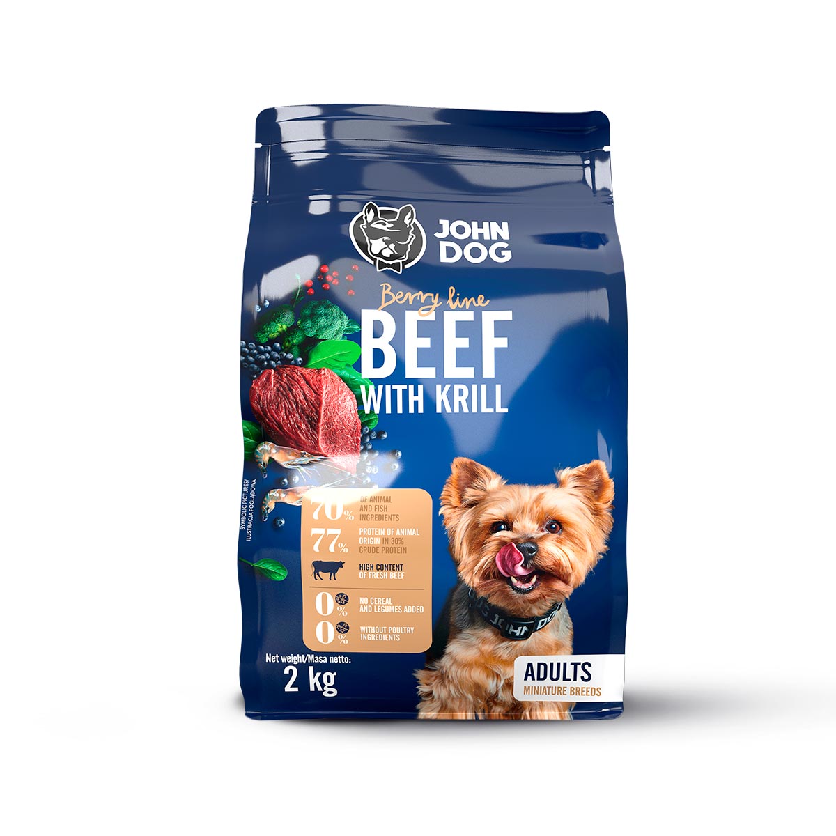 John Dog Berry Line wołowina, kryl adult małe rasy 2 kg