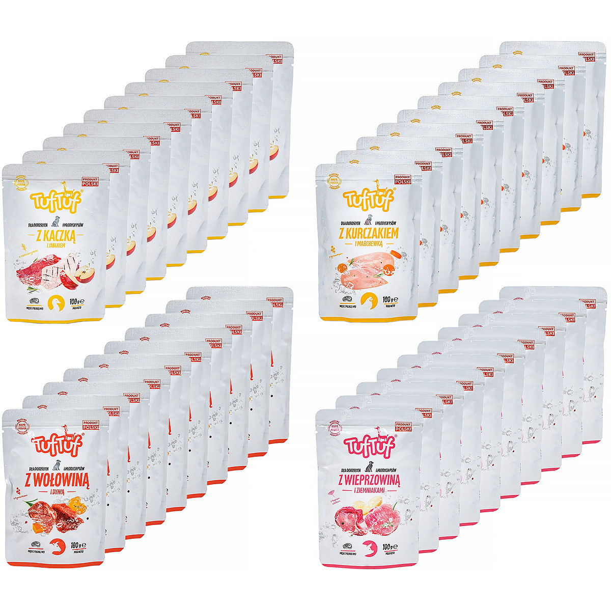 Tuf Tuf kaczka, kurczak, wieprzowina, wołowina 100 g × 40