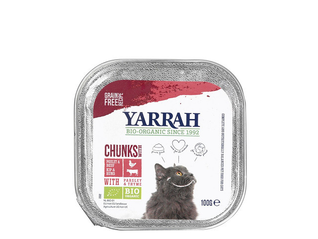 Yarrah Chunks kurczak, wołowina kawałki 100 g