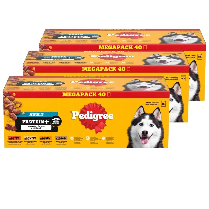 Pedigree Protein+ indyk, kaczka, kurczak, wołowina, wątróbka adult 85 g × 120