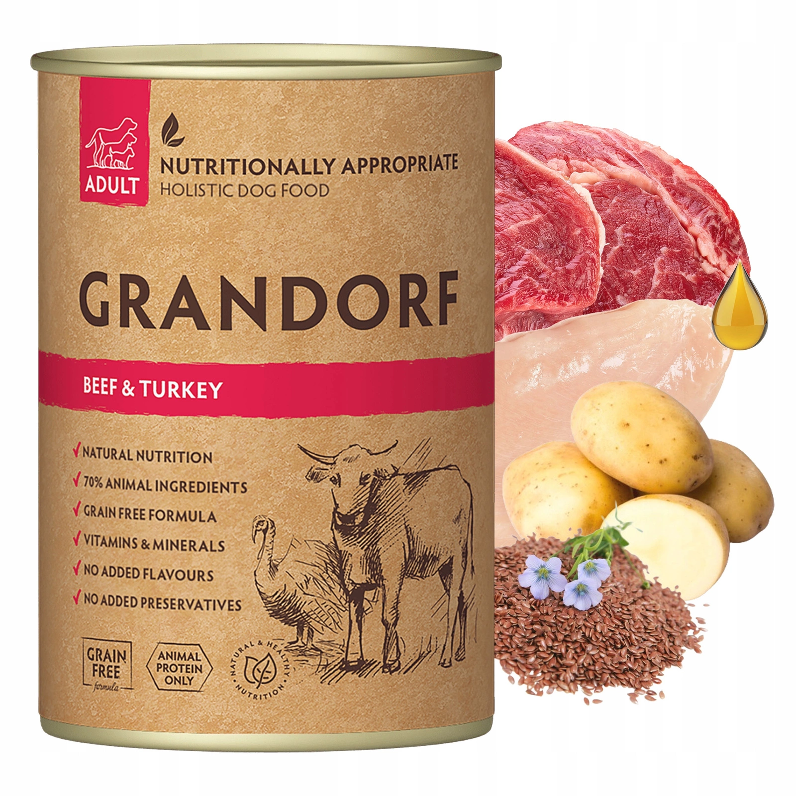 Grandorf indyk, wołowina 400 g