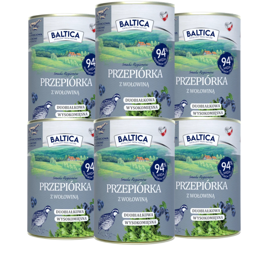 Baltica przepiórka, wołowina 400 g × 6