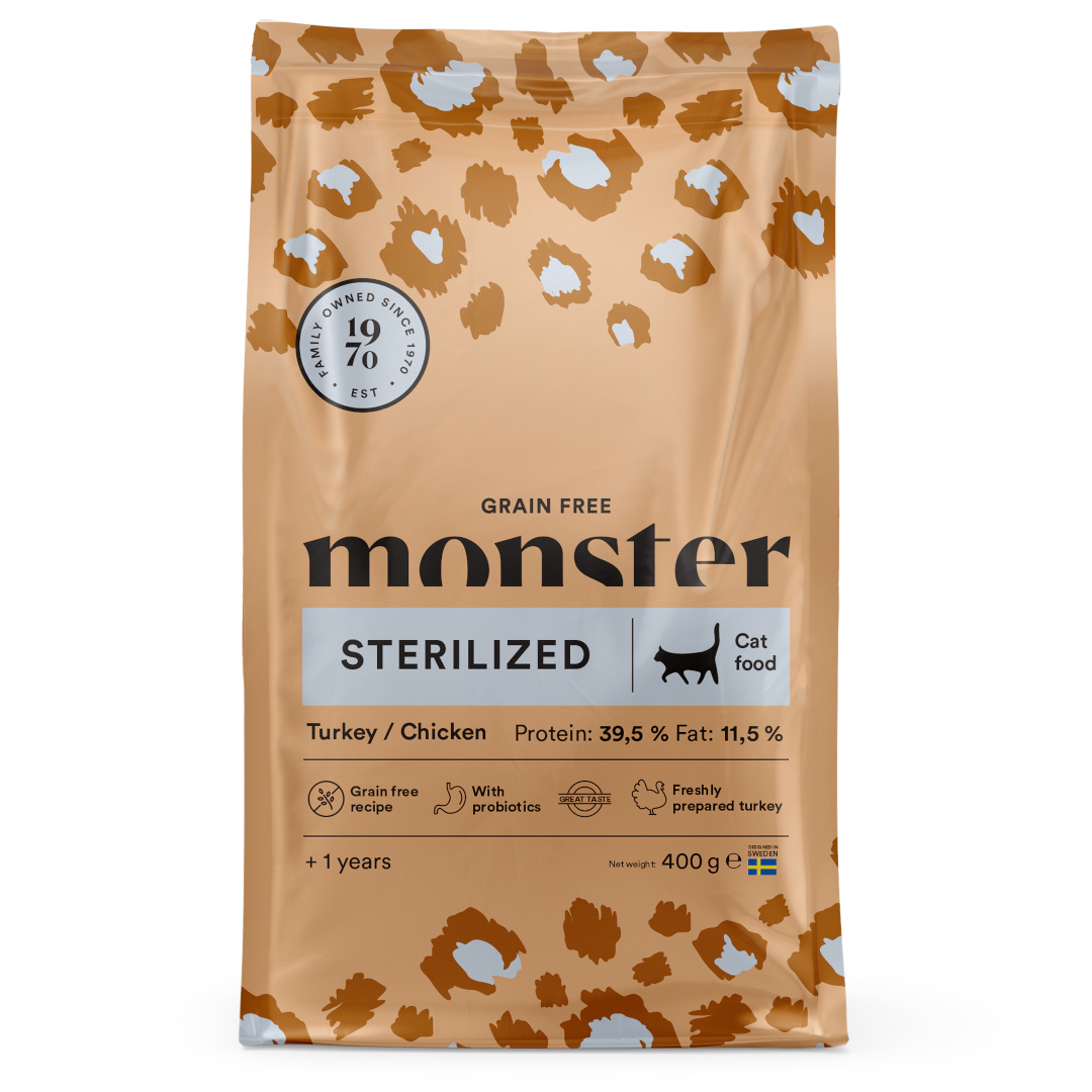 Monster Grain Free Sterilised indyk, kurczak adult 400 g