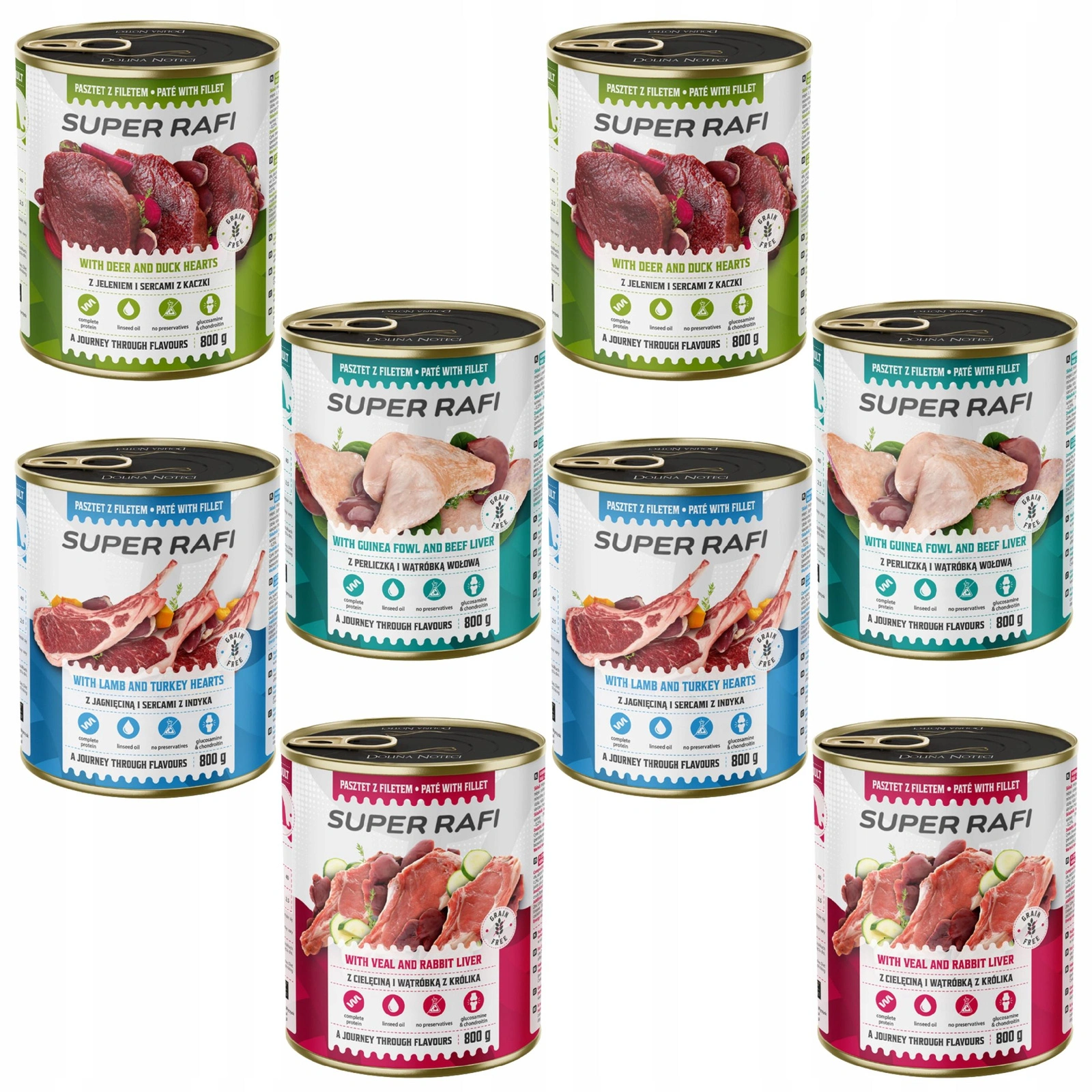 Dolina Noteci Super Rafi mix smaków adult 800 g × 8