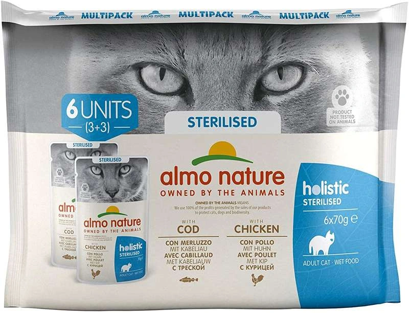 Almo Nature Holistic Sterilised mix smaków w sosie adult 70 g × 6
