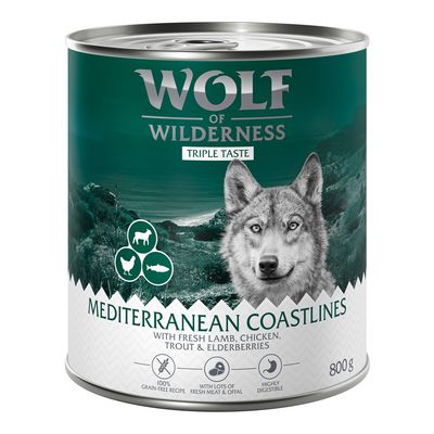 Wolf of Wilderness Monoprotein jagnięcina, kurczak, pstrąg adult 800 g × 24
