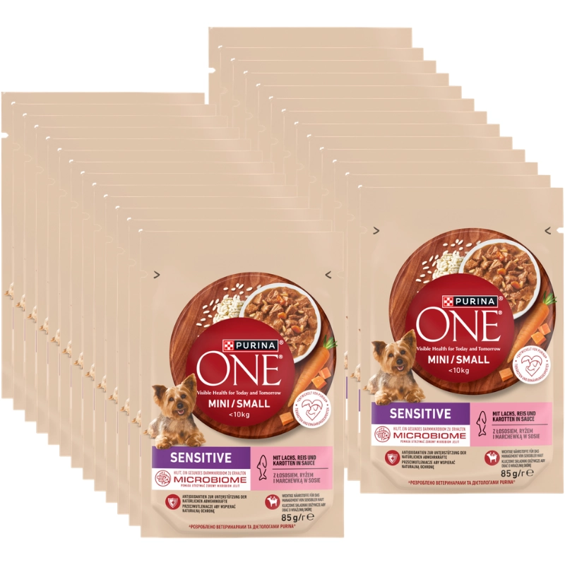 Purina ONE Mini Sensitive łosoś małe rasy 85 g × 26