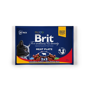 Brit Premium mix smaków w sosie adult 100 g × 4