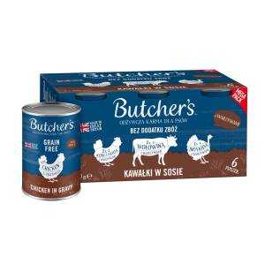 Butcher's Original indyk, kurczak, wołowina 400 g × 6