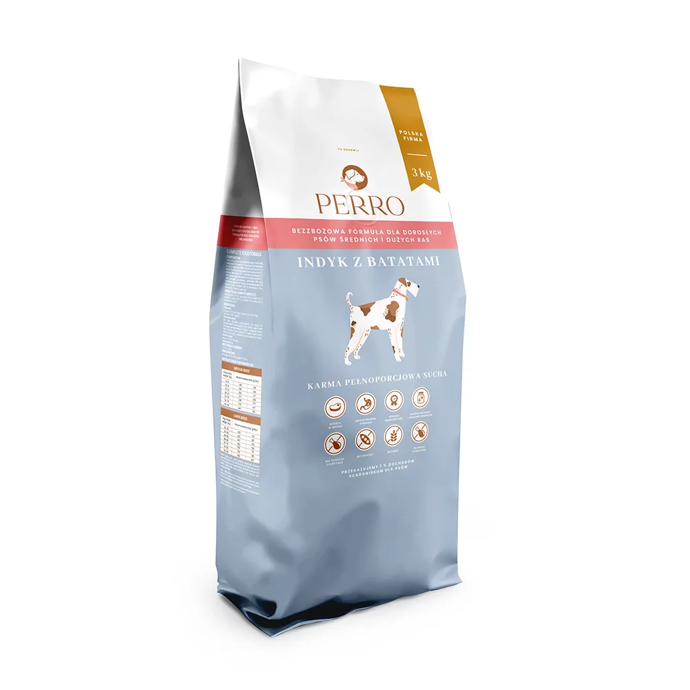Perro indyk z batatem adult średnie i duże rasy 3 kg