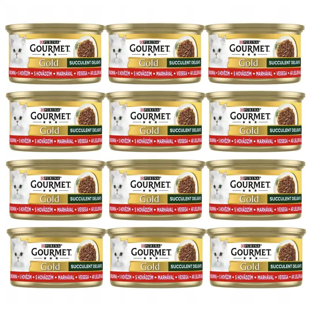 Purina Gourmet Gold Succulent Delights wołowina w sosie adult 85 g × 12