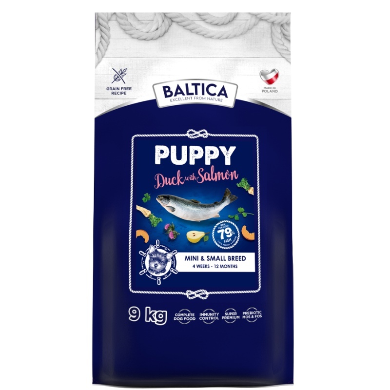 Baltica Excellent kaczka, łosoś puppy małe rasy 9 kg