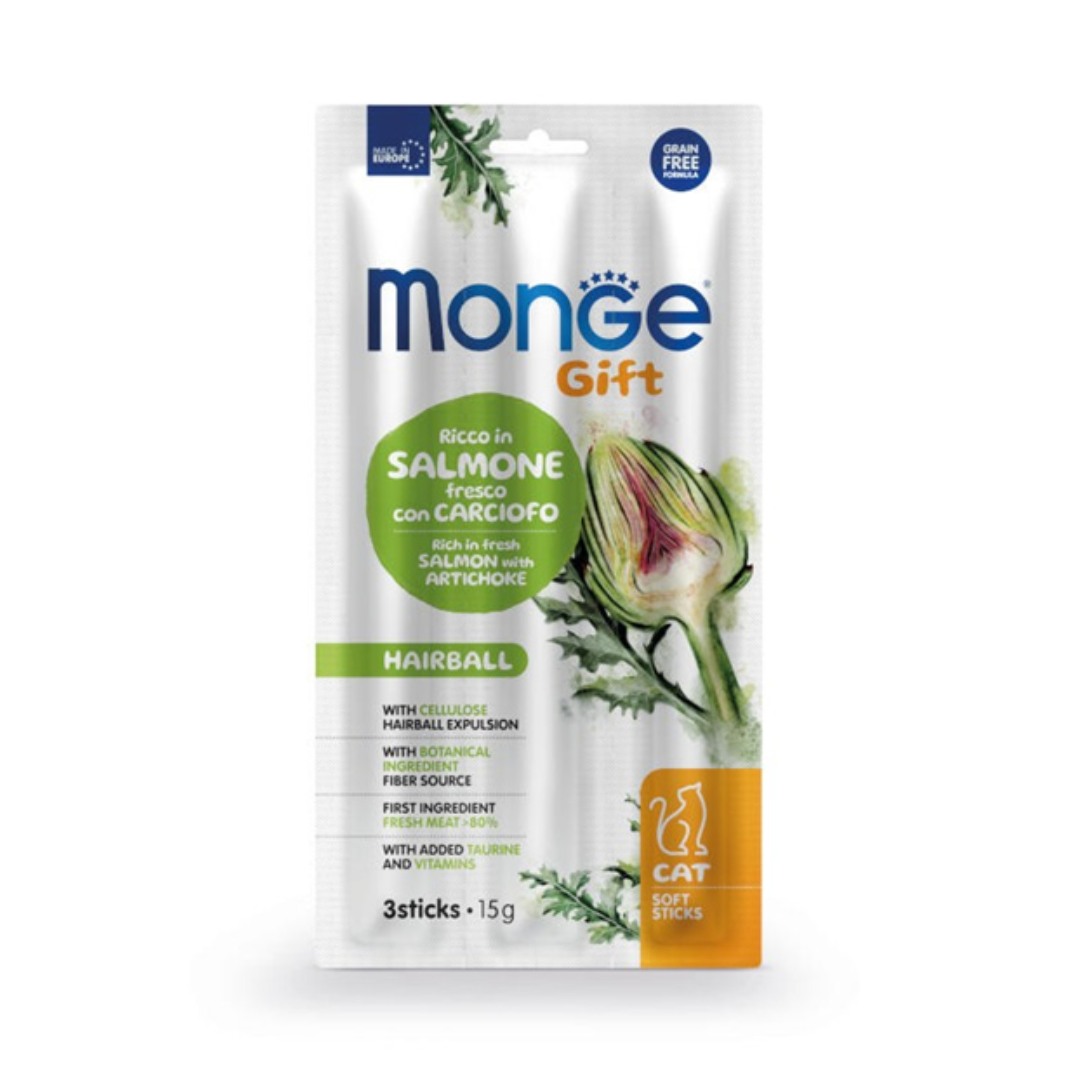 Monge Gift Hairball łosoś z karczochem adult 15 g